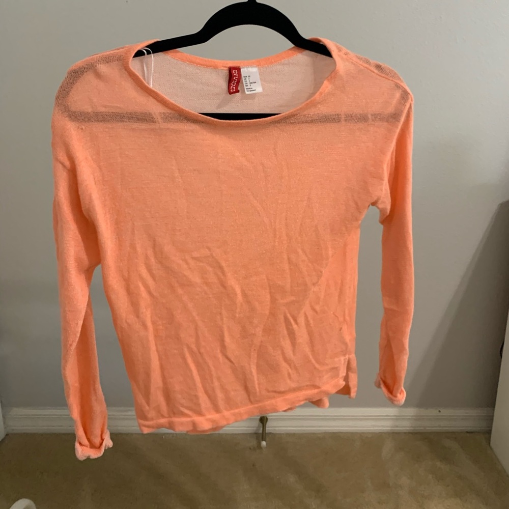 Coral/Salmon Long Sleeve Blouse